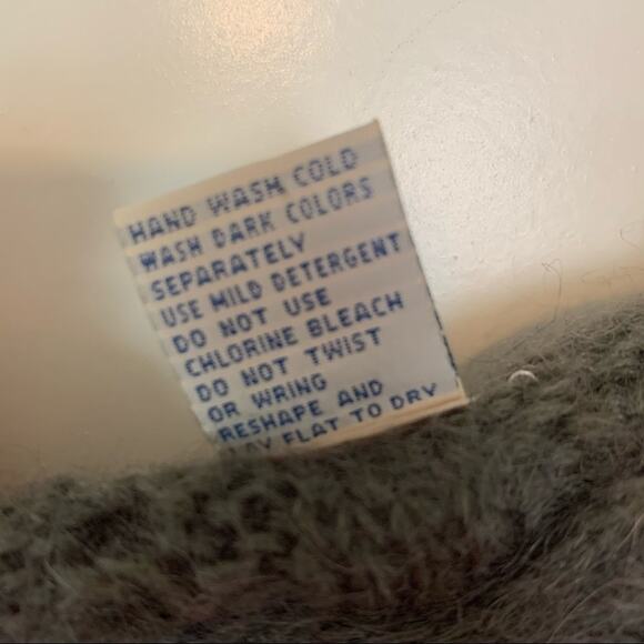 PASTA mohair blend gray black white chunky long sleeve loose knit sweater small - Picture 3 of 9